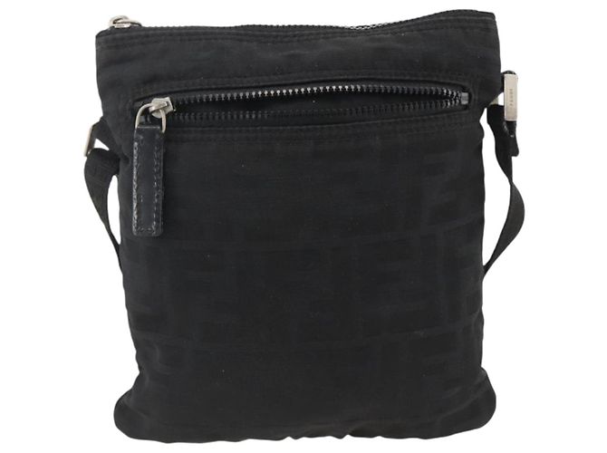 FENDI Zucca Canvas Schultertasche Schwarz Silber Auth 166831 - Ansicht 13