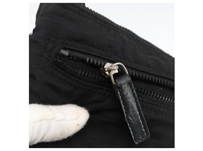 FENDI Zucca Canvas Schultertasche Schwarz Silber Auth 166831 - Ansicht 17