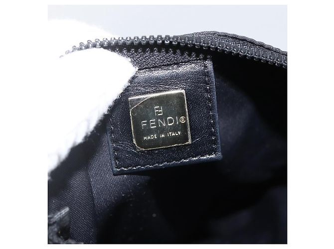 FENDI Zucca Canvas Schultertasche Schwarz Silber Auth 166831 - Ansicht 18