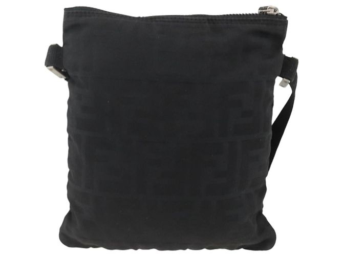 FENDI Zucca Canvas Schultertasche Schwarz Silber Auth 166831 - Ansicht 2