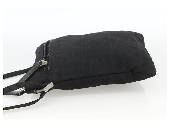 FENDI Zucca Canvas Schultertasche Schwarz Silber Auth 166831 - Ansicht 3
