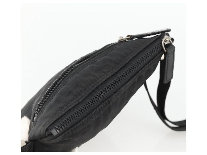 FENDI Zucca Canvas Schultertasche Schwarz Silber Auth 166831 - Ansicht 6