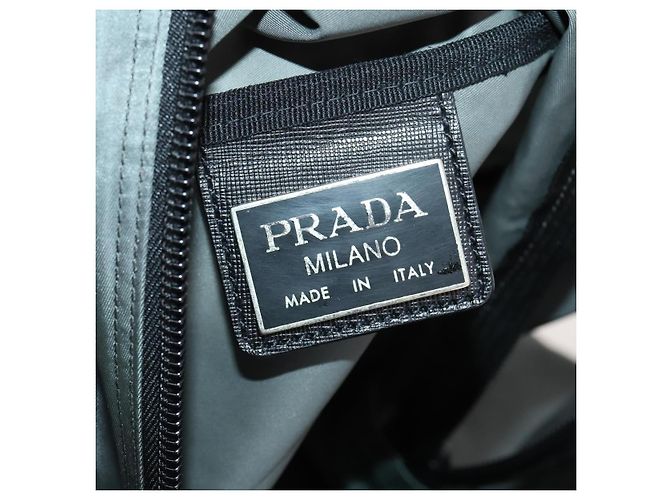 Borsa Boston PRADA in nylon grigio argento autentica am10771 Marrone - vista 21