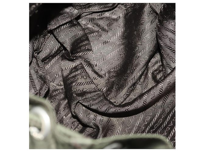 PRADA Backpack Nylon Khaki Silver Auth 172669 Silvery - view 10