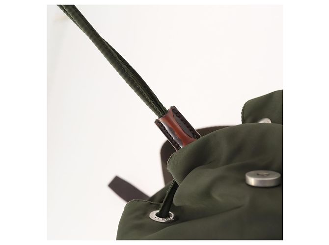 PRADA Backpack Nylon Khaki Silver Auth 172669 Silvery - view 21