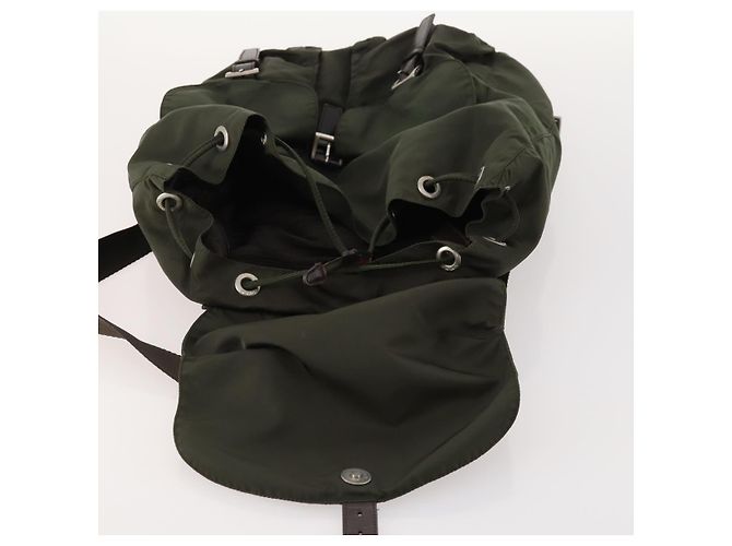 PRADA Backpack Nylon Khaki Silver Auth 172669 Silvery - view 22