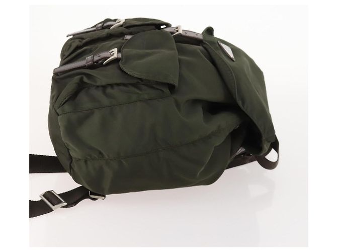 PRADA Backpack Nylon Khaki Silver Auth 172669 Silvery - view 3