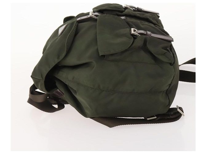 PRADA Backpack Nylon Khaki Silver Auth 172669 Silvery - view 4