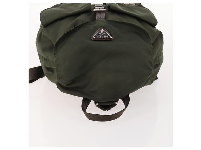 PRADA Backpack Nylon Khaki Silver Auth 172669 Silvery - view 6