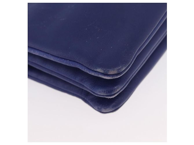 Céline Borsa a Spalla CELINE Trio in Pelle Blu Oro Auth ep13474 D'oro - vista 14