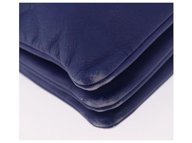 Céline Borsa a Spalla CELINE Trio in Pelle Blu Oro Auth ep13474 D'oro - vista 15