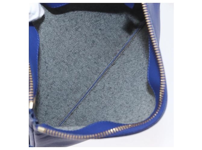 Céline Borsa a Spalla CELINE Trio in Pelle Blu Oro Auth ep13474 D'oro - vista 22