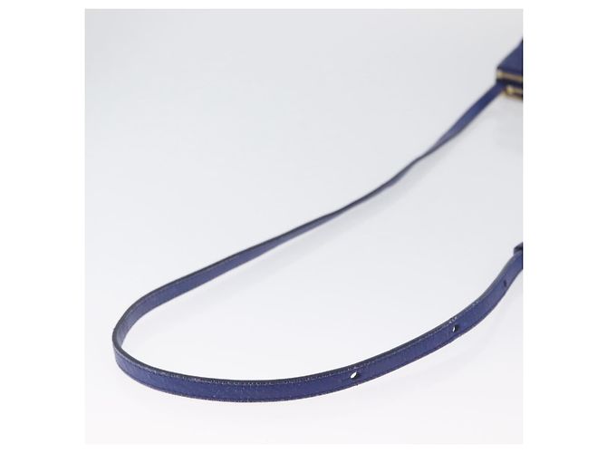 Céline Borsa a Spalla CELINE Trio in Pelle Blu Oro Auth ep13474 D'oro - vista 7
