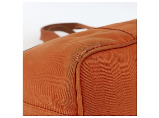 Hermès HERMES Valparaiso MM Handtasche Canvas Leder Orange Silber Auth ka2867 - Ansicht 10