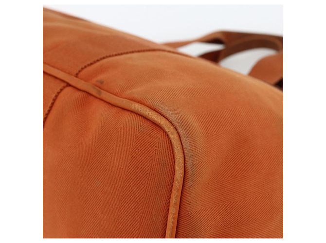 Hermès HERMES Valparaiso MM Handtasche Canvas Leder Orange Silber Auth ka2867 - Ansicht 16