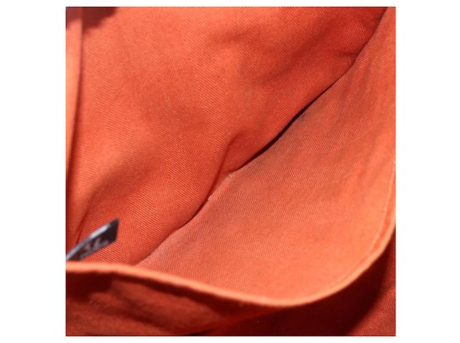 Hermès HERMES Valparaiso MM Handtasche Canvas Leder Orange Silber Auth ka2867 - Ansicht 19
