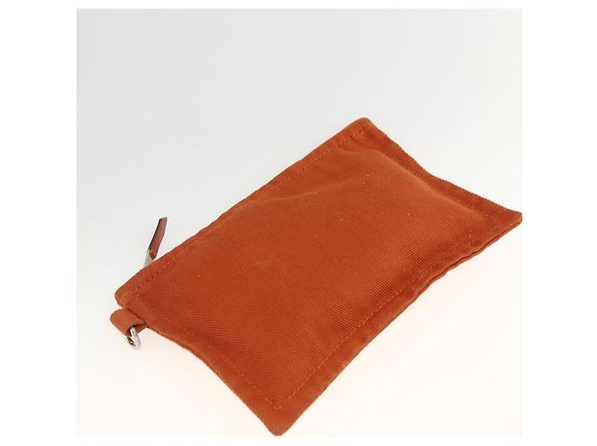 Hermès HERMES Valparaiso MM Handtasche Canvas Leder Orange Silber Auth ka2867 - Ansicht 20