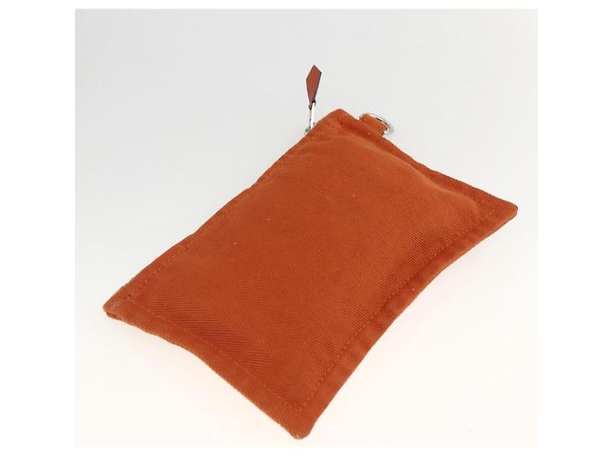 Hermès HERMES Valparaiso MM Handtasche Canvas Leder Orange Silber Auth ka2867 - Ansicht 21