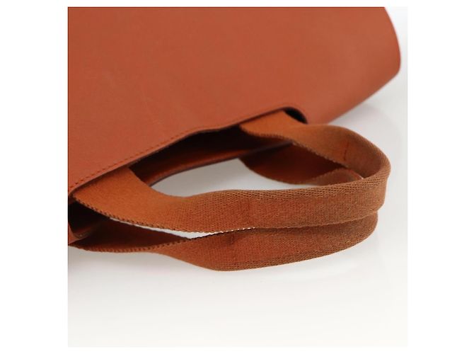 Hermès HERMES Valparaiso MM Handtasche Canvas Leder Orange Silber Auth ka2867 - Ansicht 8