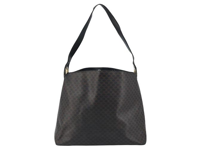 Céline Borsa a spalla in tela Macadam CELINE in pelle PVC nera e oro Auth fm5227 Nero D'oro - vista 2