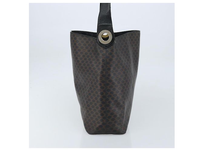 Céline Borsa a spalla in tela Macadam CELINE in pelle PVC nera e oro Auth fm5227 Nero D'oro - vista 3