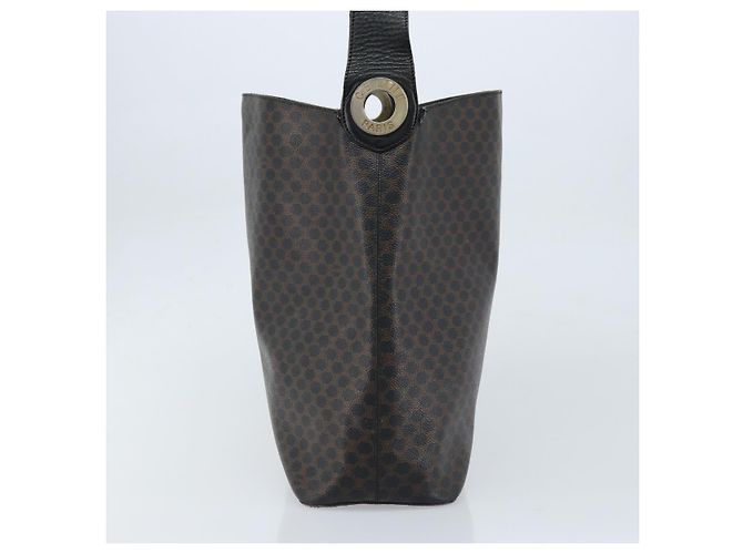 Céline Borsa a spalla in tela Macadam CELINE in pelle PVC nera e oro Auth fm5227 Nero D'oro - vista 4
