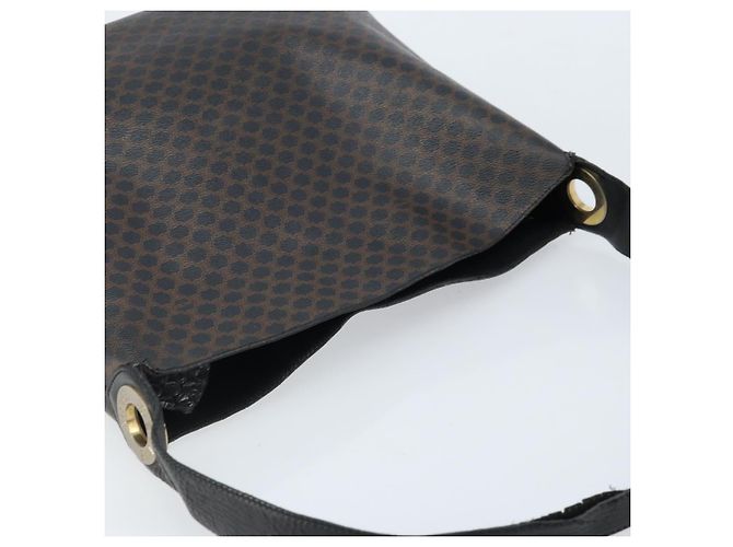 Céline Borsa a spalla in tela Macadam CELINE in pelle PVC nera e oro Auth fm5227 Nero D'oro - vista 6