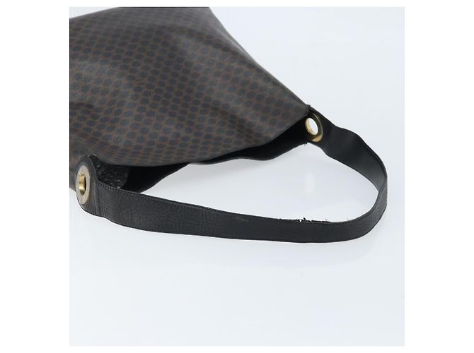 Céline Borsa a spalla in tela Macadam CELINE in pelle PVC nera e oro Auth fm5227 Nero D'oro - vista 7