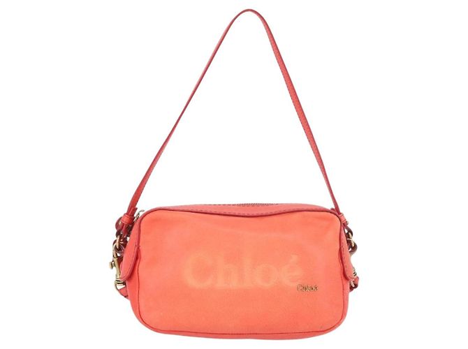 Chloé Chloe Schultertasche Leder 2-in-1 Rot Gold Auth BA10876 Golden - Ansicht 13