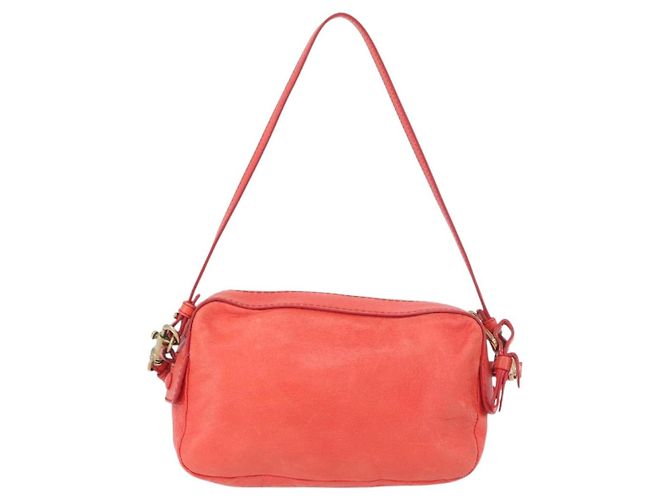 Chloé Chloe Schultertasche Leder 2-in-1 Rot Gold Auth BA10876 Golden - Ansicht 2
