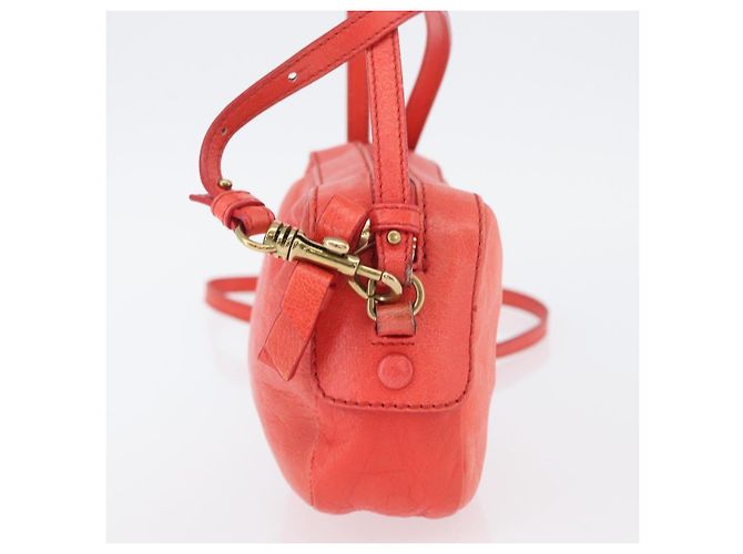 Chloé Chloe Schultertasche Leder 2-in-1 Rot Gold Auth BA10876 Golden - Ansicht 4