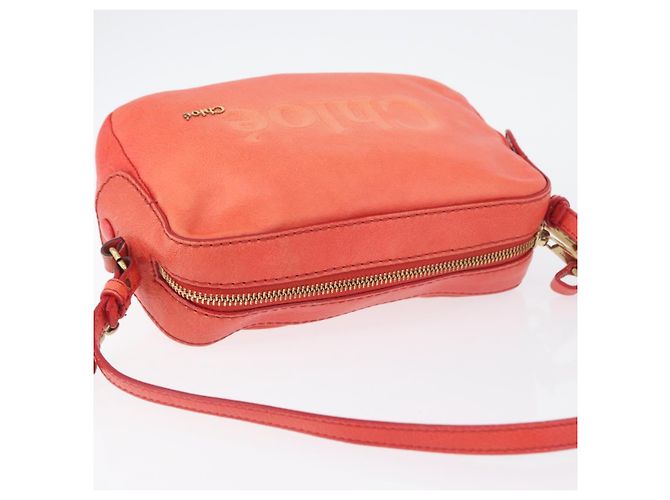 Chloé Chloe Schultertasche Leder 2-in-1 Rot Gold Auth BA10876 Golden - Ansicht 6