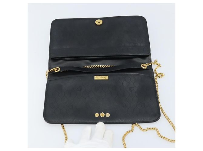 Borsa a spalla con catena Christian Dior in pelle nera e oro Auth ka3037 Nero D'oro - vista 10