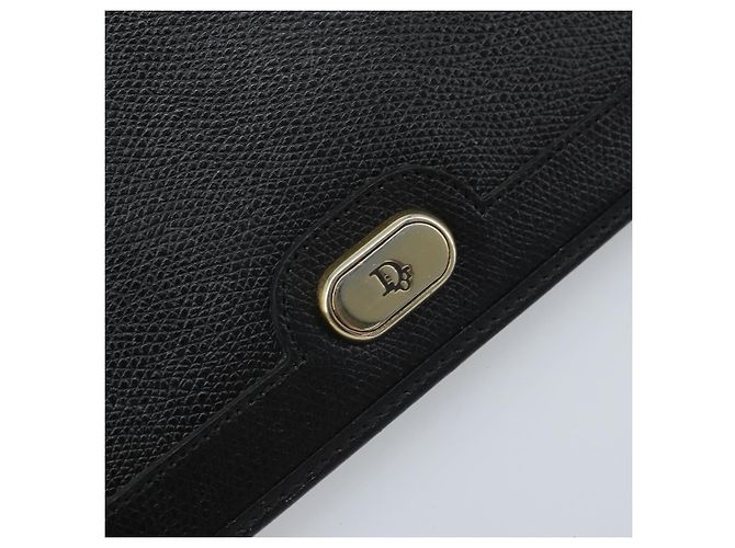Borsa a spalla con catena Christian Dior in pelle nera e oro Auth ka3037 Nero D'oro - vista 17