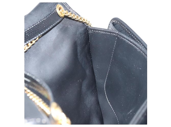 Borsa a spalla con catena Christian Dior in pelle nera e oro Auth ka3037 Nero D'oro - vista 19