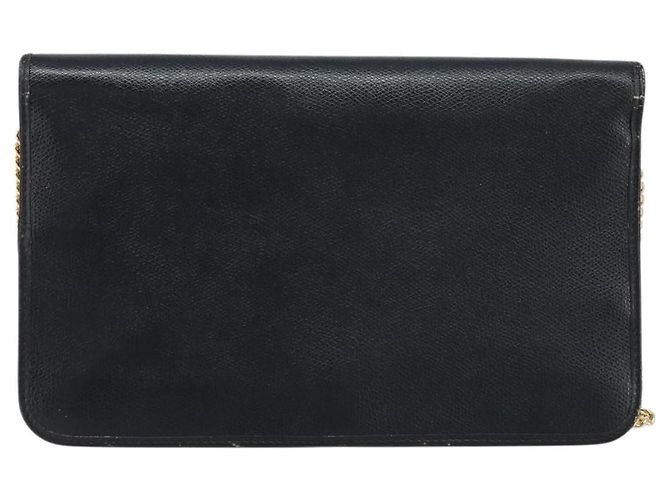 Borsa a spalla con catena Christian Dior in pelle nera e oro Auth ka3037 Nero D'oro - vista 2