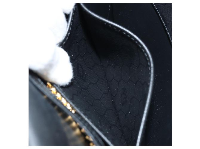 Borsa a spalla con catena Christian Dior in pelle nera e oro Auth ka3037 Nero D'oro - vista 21
