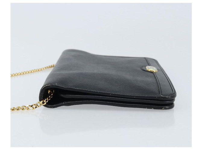 Borsa a spalla con catena Christian Dior in pelle nera e oro Auth ka3037 Nero D'oro - vista 4
