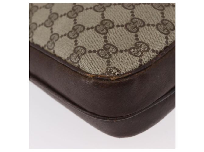 Gucci Borsa a Spalla GG Supreme PVC Beige Oro Auth ka3015 D'oro - vista 16