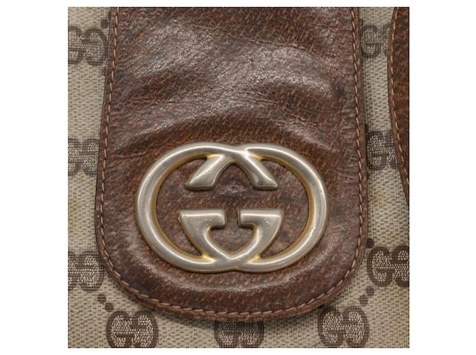 Gucci Borsa a Spalla GG Supreme PVC Beige Oro Auth ka3015 D'oro - vista 17