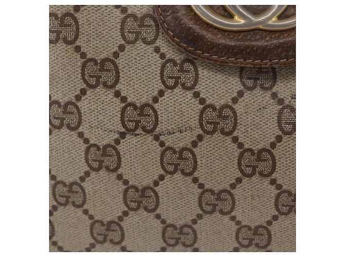 Gucci Borsa a Spalla GG Supreme PVC Beige Oro Auth ka3015 D'oro - vista 2