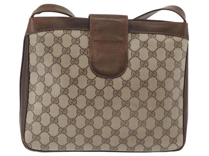 Gucci Borsa a Spalla GG Supreme PVC Beige Oro Auth ka3015 D'oro - vista 3