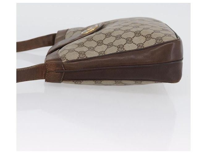 Gucci Borsa a Spalla GG Supreme PVC Beige Oro Auth ka3015 D'oro - vista 5