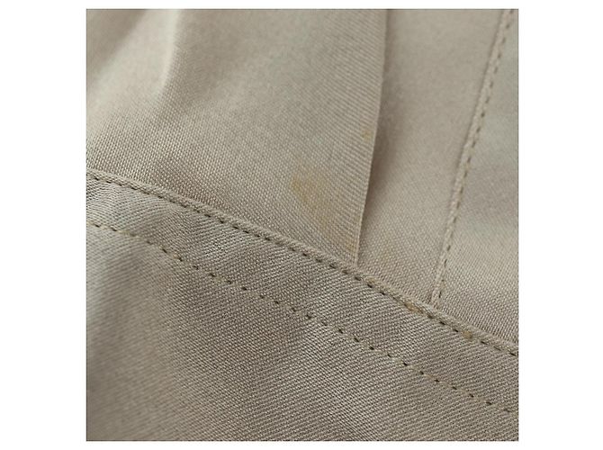 CHANEL COCO Marke Bluse Langarm-T-Shirt Seide Größe 38 Beige CC Auth ARZ187V - Ansicht 15