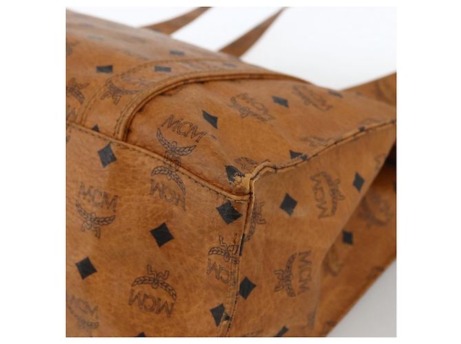 Borsa a Spalla MCM Vicetos Logogram in Pelle PVC Marrone Oro Auth 172151 D'oro - vista 15