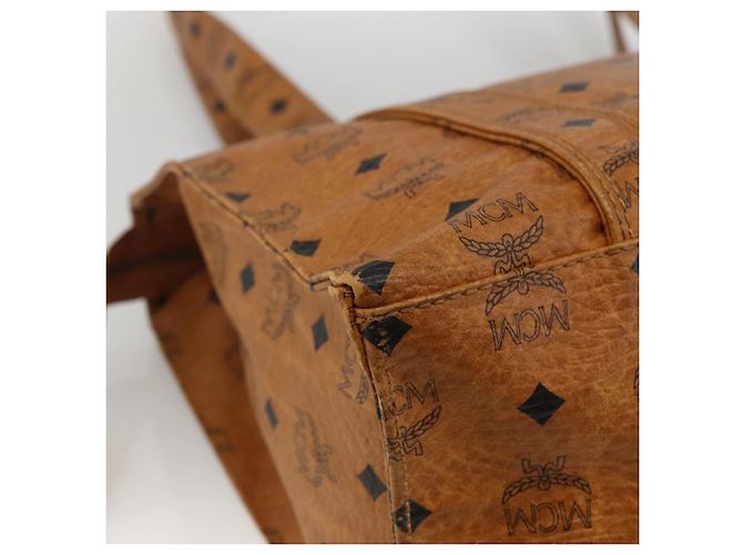Borsa a Spalla MCM Vicetos Logogram in Pelle PVC Marrone Oro Auth 172151 D'oro - vista 16