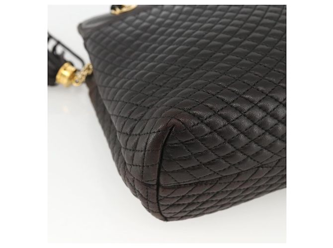 BALLY Borsa a Spalla con Catena Pelle Nera Oro Auth LNZ543 Nero D'oro - vista 14