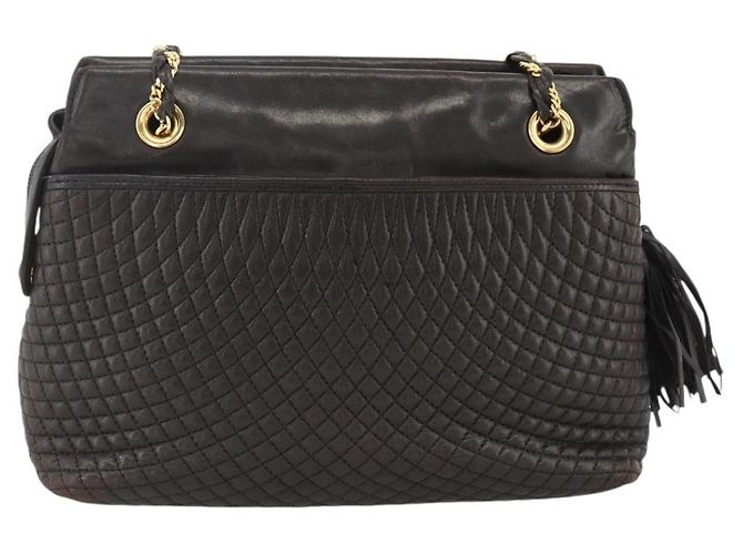 BALLY Borsa a Spalla con Catena Pelle Nera Oro Auth LNZ543 Nero D'oro - vista 2