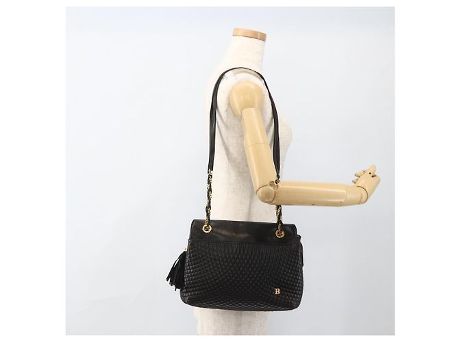 BALLY Borsa a Spalla con Catena Pelle Nera Oro Auth LNZ543 Nero D'oro - vista 23