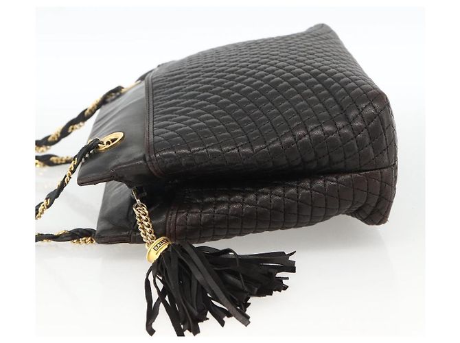 BALLY Borsa a Spalla con Catena Pelle Nera Oro Auth LNZ543 Nero D'oro - vista 3